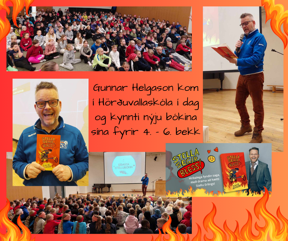 Gunnar Helgason les upp úr bókinni 