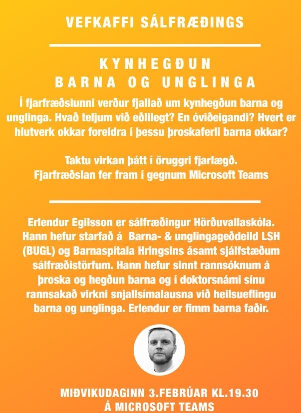 Vefkaffi sálfræðings - kynhegðun barna og unglinga