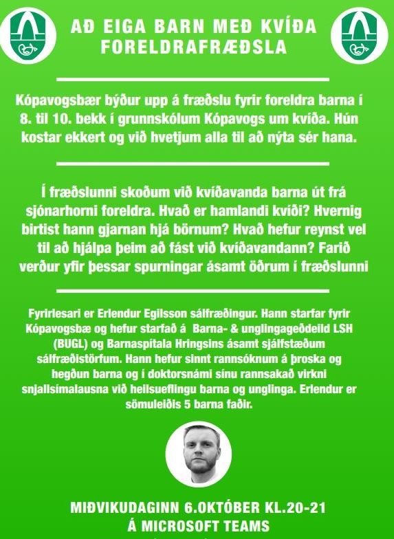 Foreldrafræðsla - elsta stig