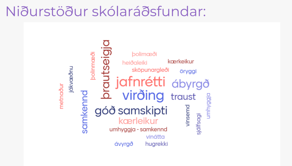 Unnið með gildi og jákvæðan skólabrag