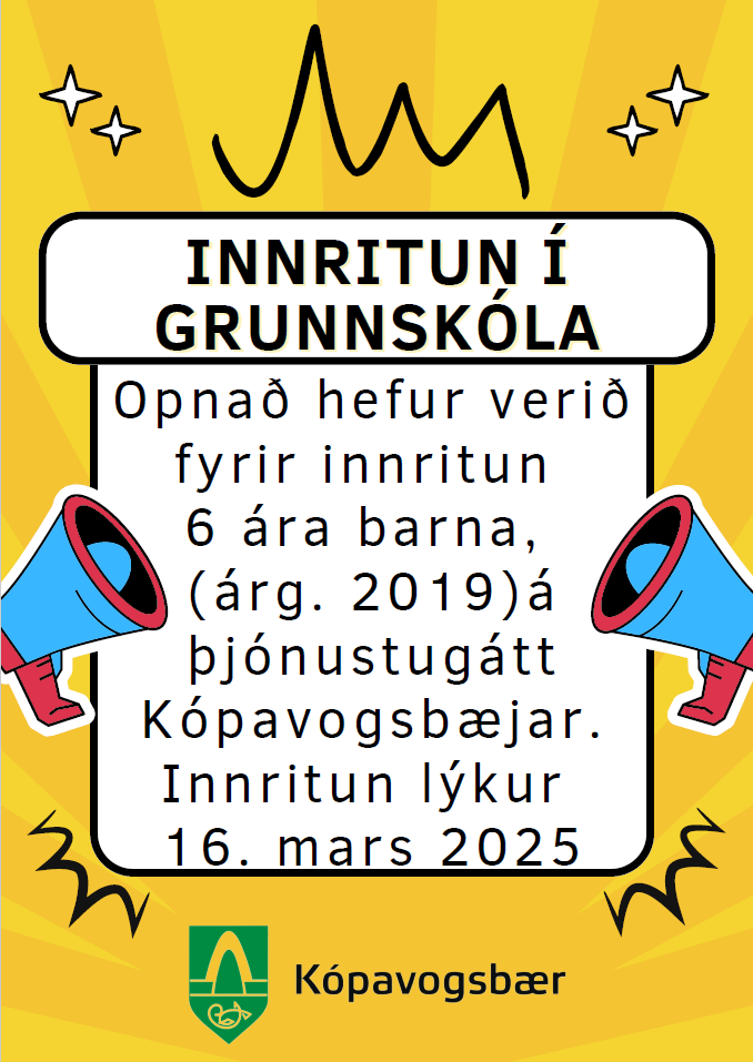 Innritun í grunnskóla Kópavogs 2025-2026