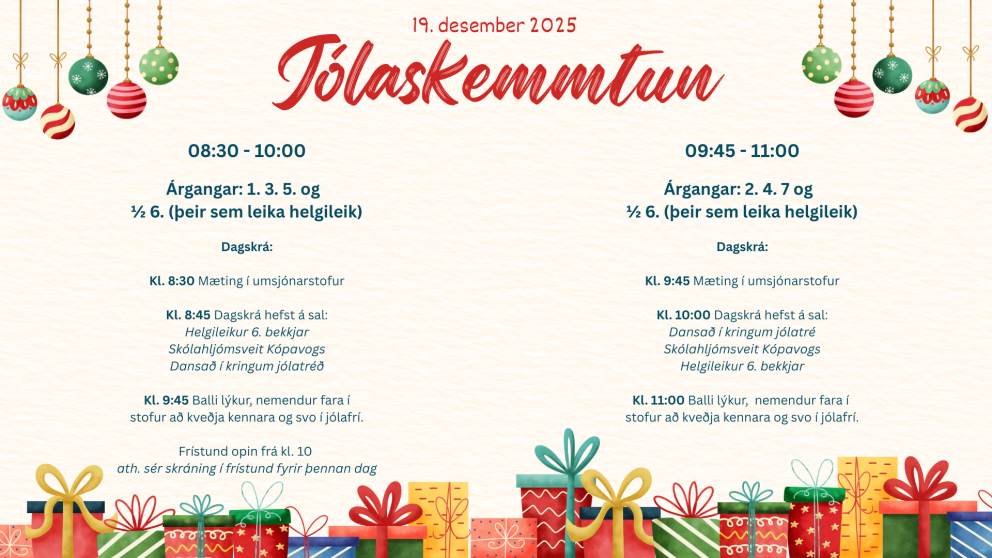 Jólaskemmtun Hörðuvallaskóla 2025