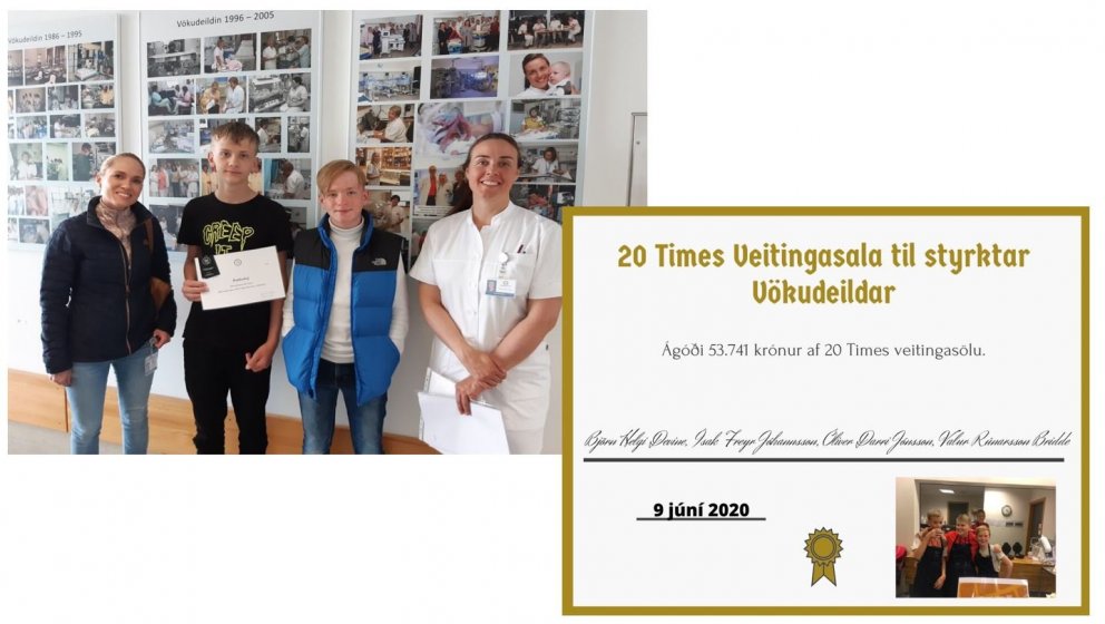 Nemendur úr Hörðuvallaskóla styrkja Barnaspítala Hringsins