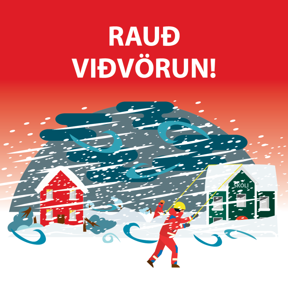 Rauð viðvörun
Red warning
Alert czerwony