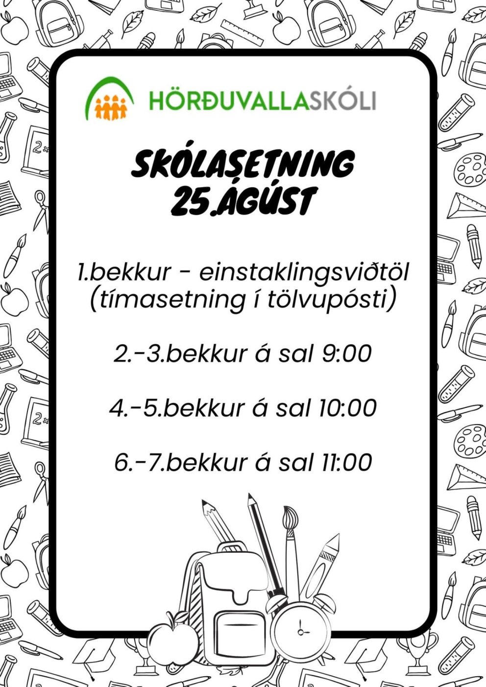 Skólasetning 25. ágúst 2025