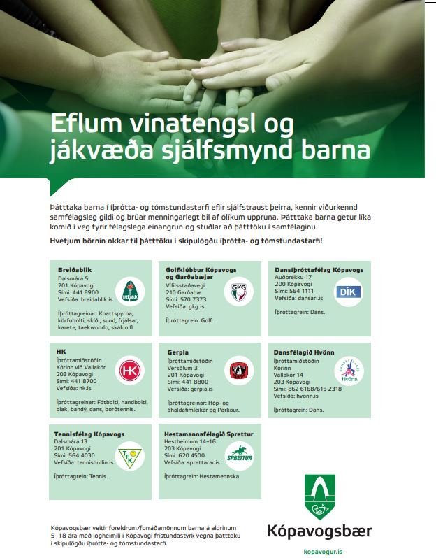 Eflum vinatengsl og jákvæða sjálfsmynd barna