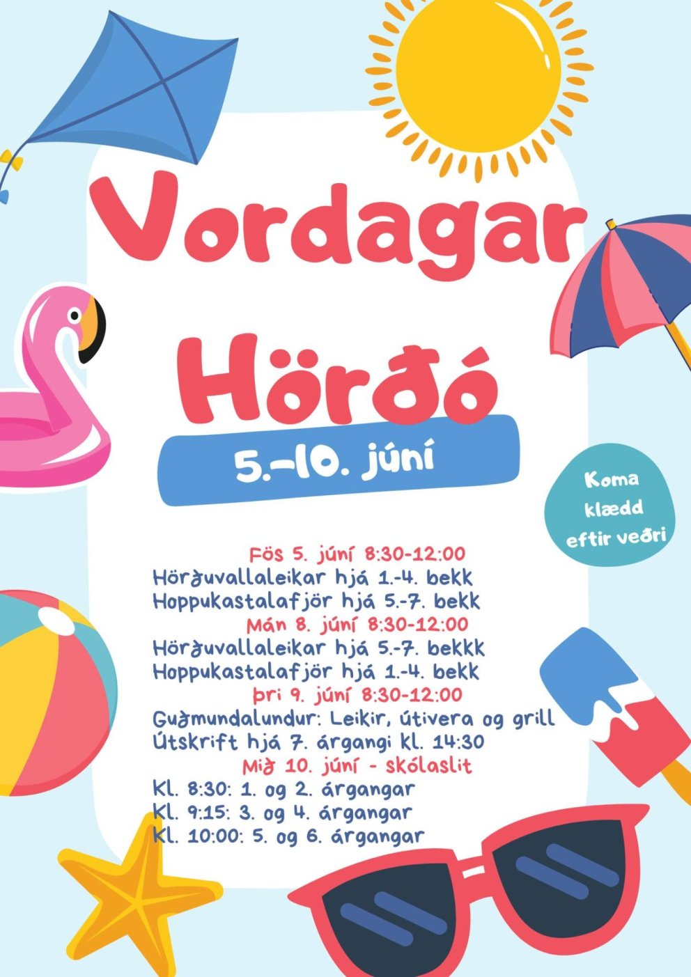 Vordagar Hörðuvallaskóla