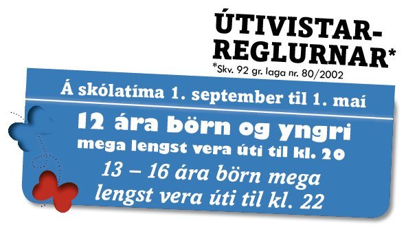 Útivistarreglur frá 1. september