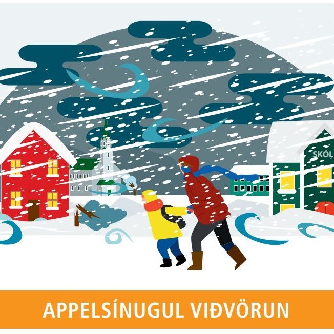 Appelsínugul veðurviðvörun þriðjudaginn 7.feb.23