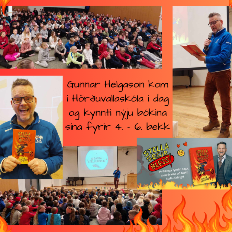 Gunnar Helgason les upp úr bókinni 