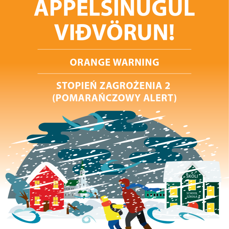 Appelsínugul viðvörun, 05.02.2025
Oragne warning, 05.02.2025
Pomarańczowy alert, 05.02.2025