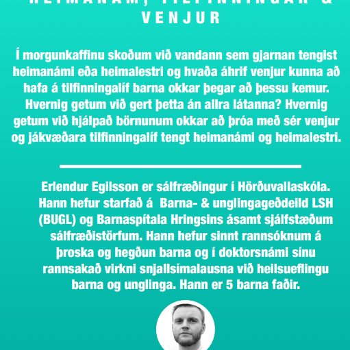 Fræðsla sálfræðings þriðjudaginn 22. mars kl 8:30