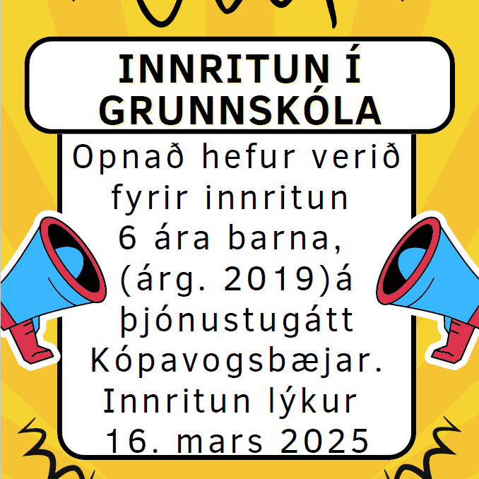 Innritun í grunnskóla Kópavogs 2025-2026