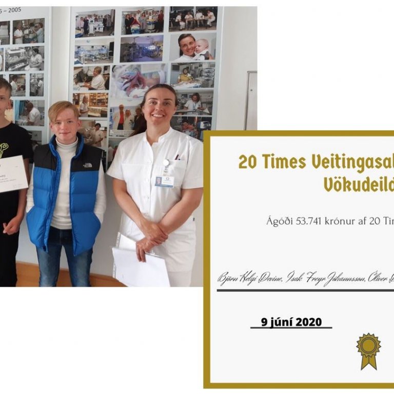 Nemendur úr Hörðuvallaskóla styrkja Barnaspítala Hringsins