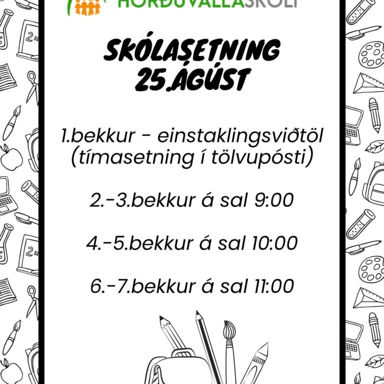 Skólasetning 25. ágúst 2025