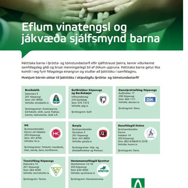 Eflum vinatengsl og jákvæða sjálfsmynd barna