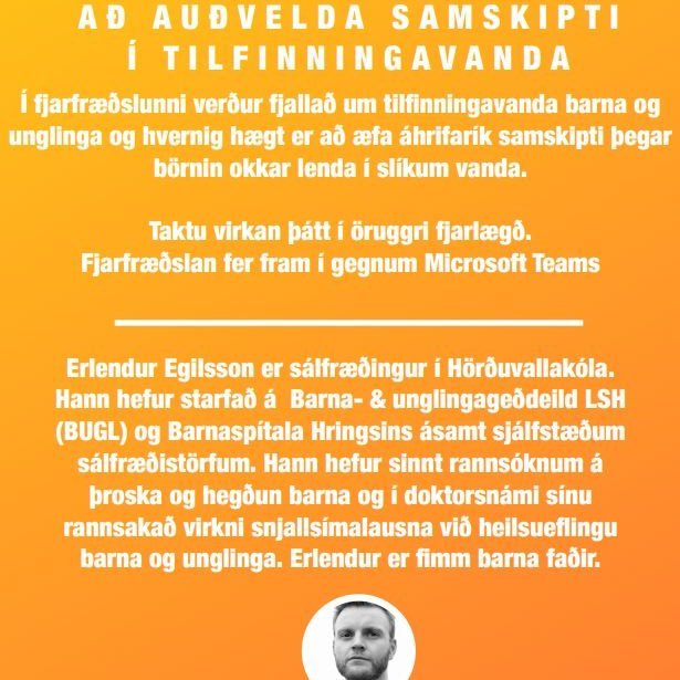 Vefkaffi sálfræðings - Að auðvelda samskipti í tilfinningavanda - ATH frestað til 7.4.21