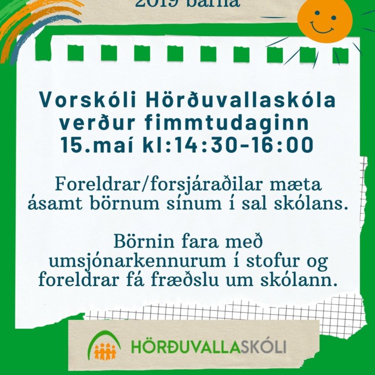 Vorskóli Hörðuvallaskóla (fyrir börn fædd 2019)